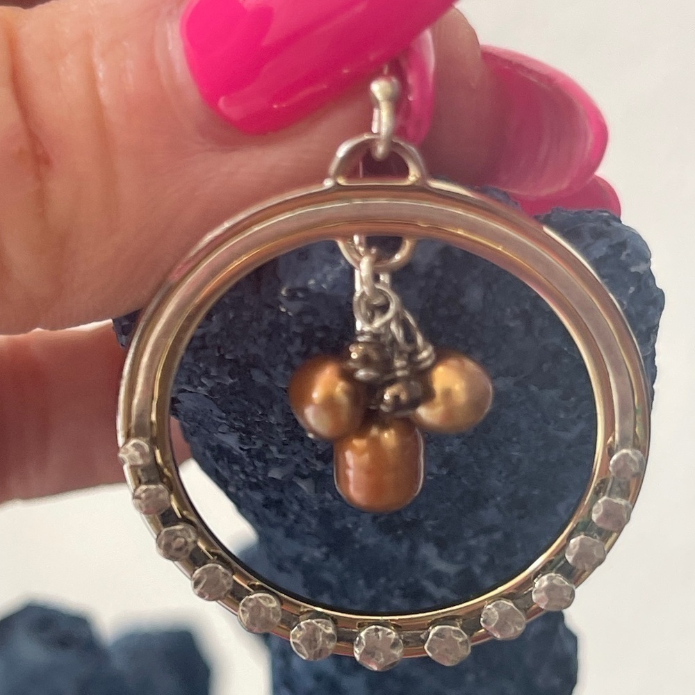 Silpada sterling and bronze pearl Earrings